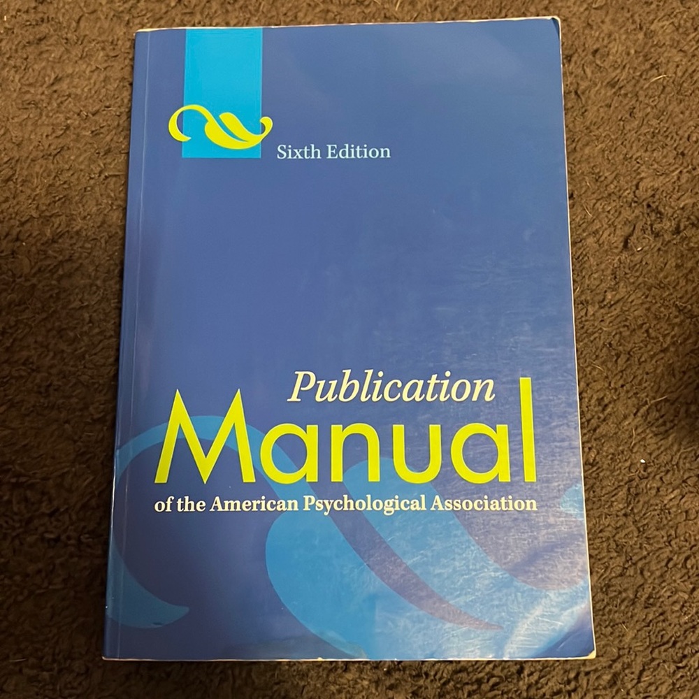 Publication Manual of the American Psychological Association